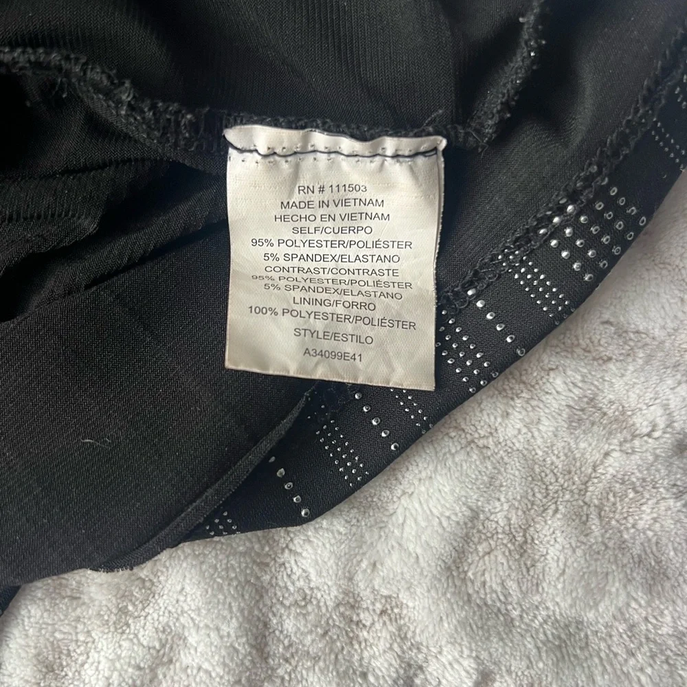 A.U.W Elegant Black Diamond Mesh Dress | Size Small - Picture 6 of 12